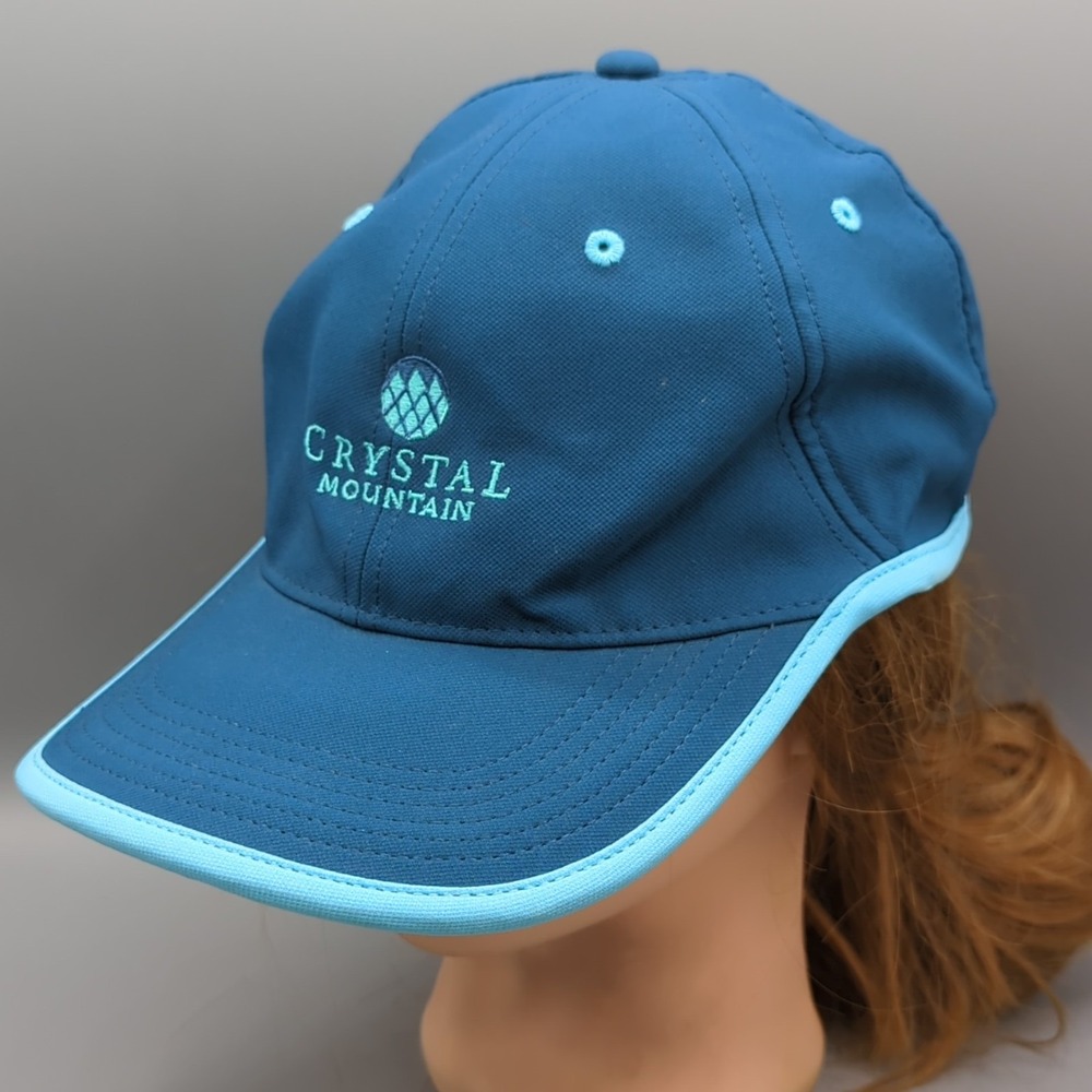 Crystal Mountain Ski Resort Washington Nike Golf Hat Cap OSFM Strapback Blue